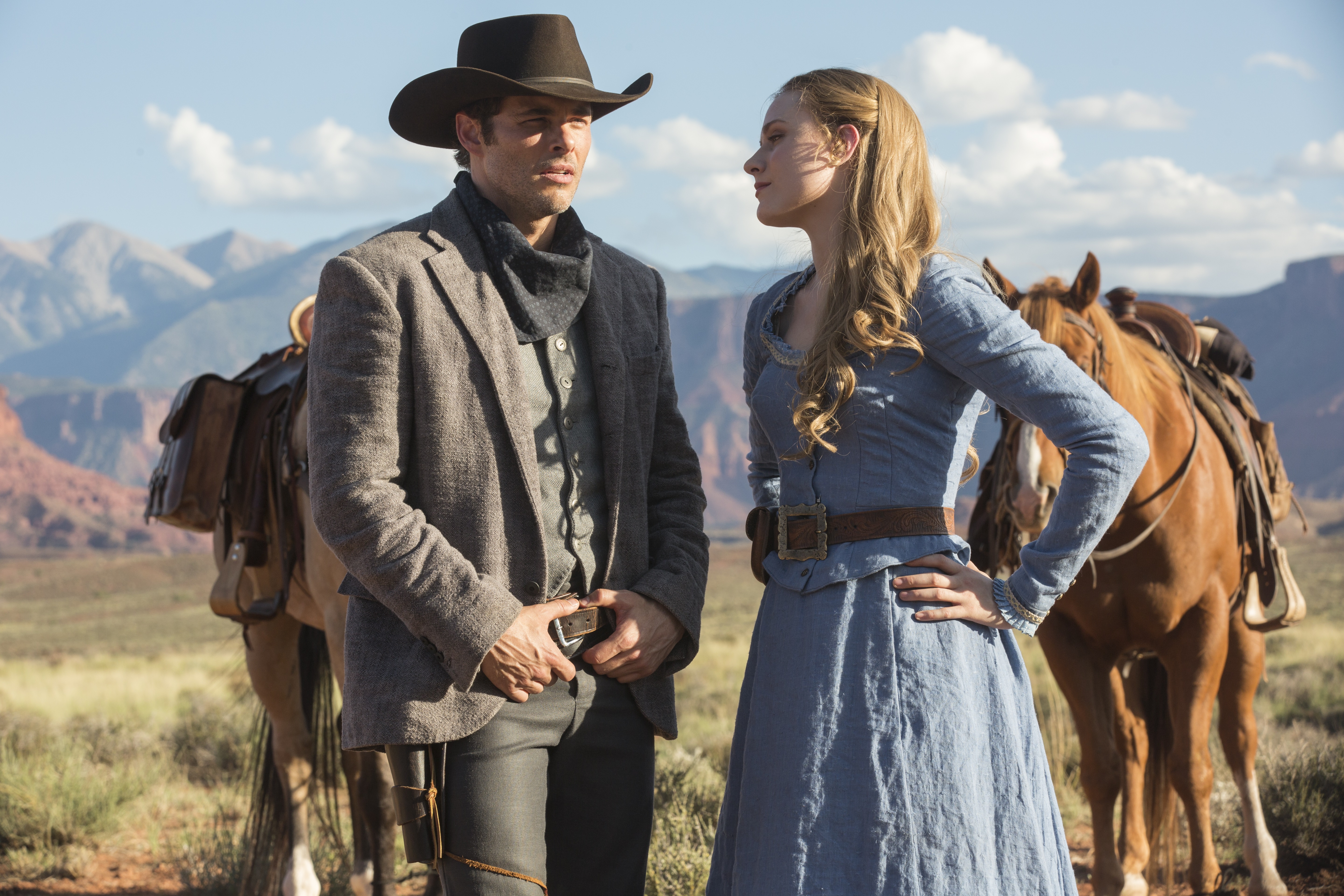 James Marsden e Evan Rachel Wood em 'Westworld'